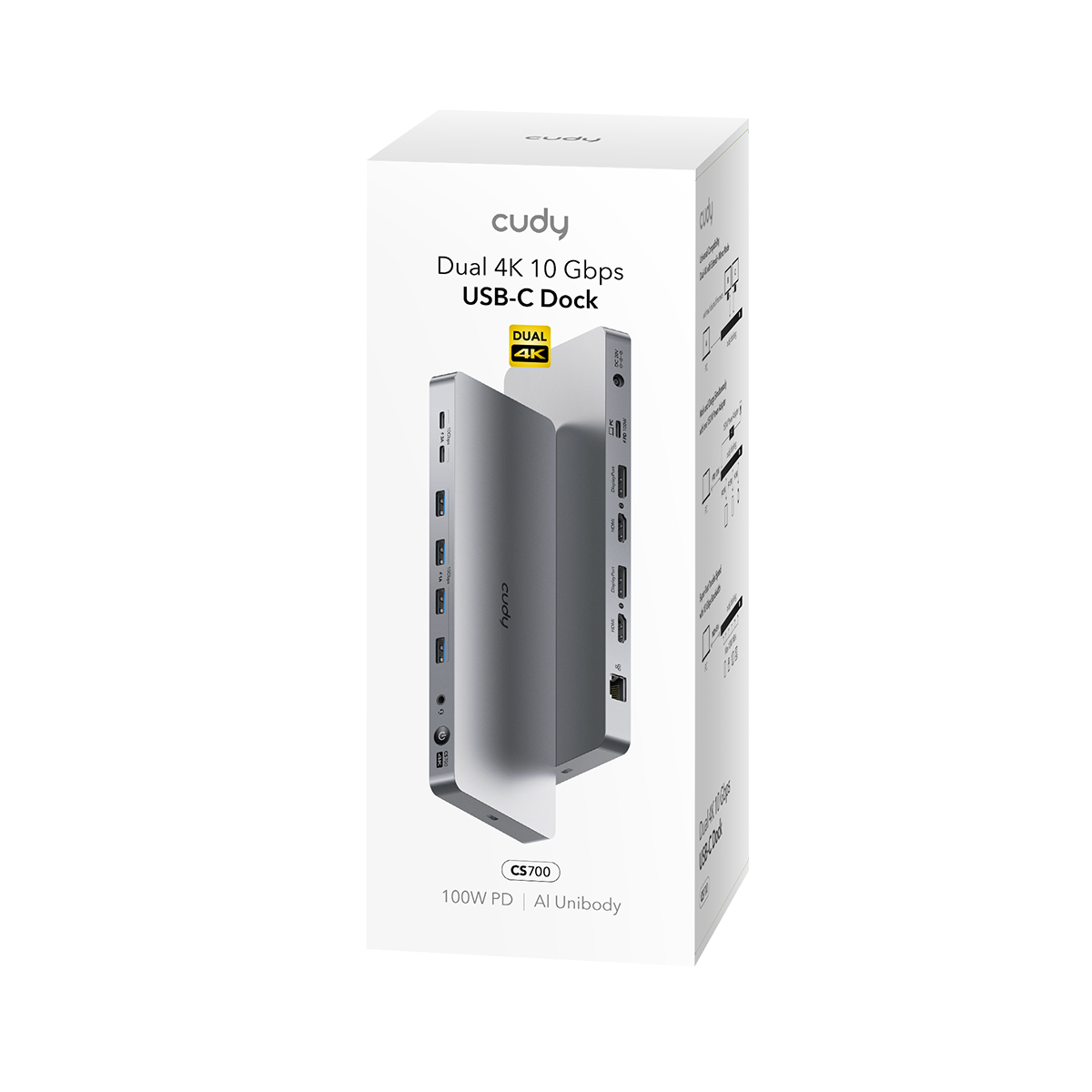 Cudy CS700: USB-C Dock met Dual 4K en 150W Adapter